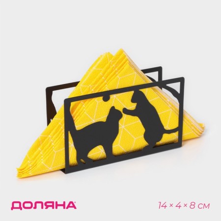 Salvetnik Dolyana "Cats", 14 × 4 × 8 cm, black color