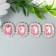 Decor for creativity Metal "Medallion octagonal" pale pink crystal rhinestones 2x1.5cm