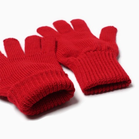 Female gloves, red color, size 18-2