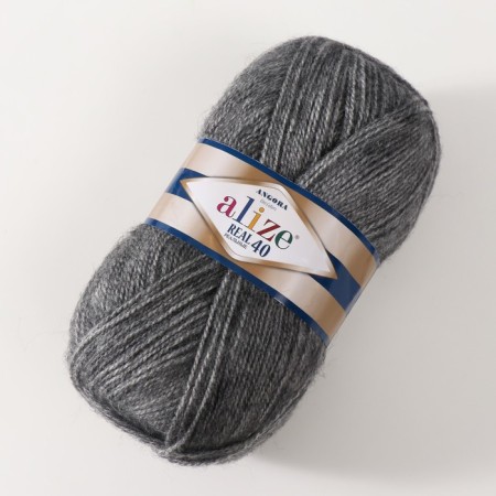 Yarn "Angora Real 40" 60% acrylic, 40% wool 430m/100g (182 gray melange)-1