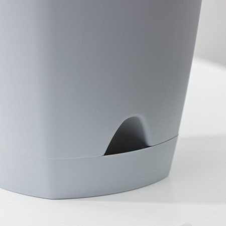 Pot for flowers with a basal watering amsterdam, 0.65 l, d = 11 cm, h = 10.7 cm, color gray color-2