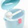 Container for storing baby food 450 ml., With a spoon, blue color