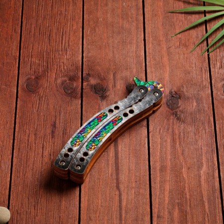 Wooden souvenir "Butterfly knife" multi -colored-3