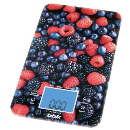 Libra kitchen BBK KS107G, electronic, up to 5 kg, black-red