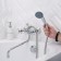 Bath mixer RMS SL71-140, two-wound, long spout, shower watering can and hose, chrome