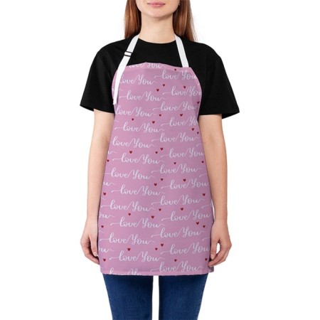 Apron kitchen with a photo print "Love You", adjustable, size OS