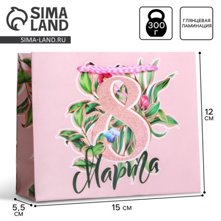 Gift Laminated horizontal package, packaging, “Happy holiday”, S 12 x 15 x 5.5 cm