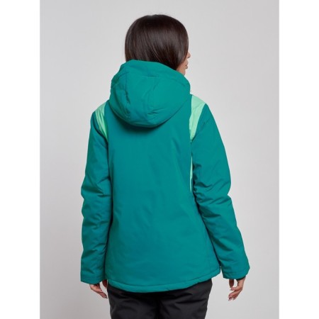 Ski jacket female winter, size 42, dark green color-3