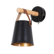 Бра Arte Lamp Thomas A7032AP-1BK, E27, 60 Вт, 13х22х25 см, чёрный, бежевый
