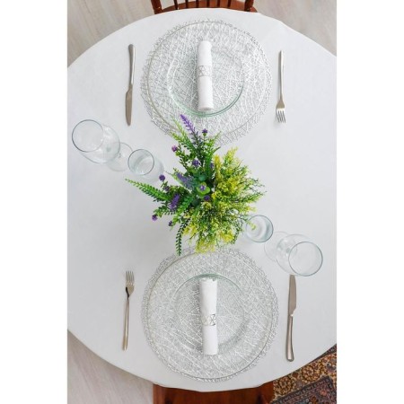 Set of serving napkins on the table "straw", d = 38 cm, 4 pcs, silver color-6