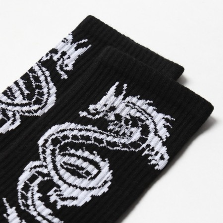 Socks, color black/white dragon, river 31-1