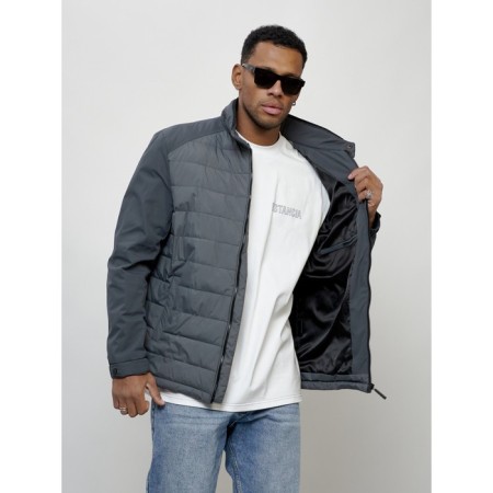 Male spring jacket, size 50, dark gray color-11