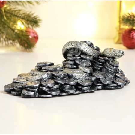 Figure "Snake of Money" silver, 6x17cm-1