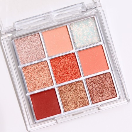 Palette of eyelid shadows with glitter 9 colors-3