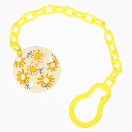 Set: nipple - dummy with the holder "flowers", orthodontic, +6 months, yellow color-11