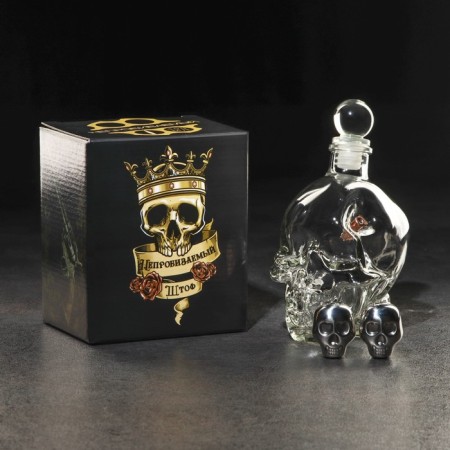 Set "impenetrable. Skull", rod 400 ml, whiskey stones 2 pcs