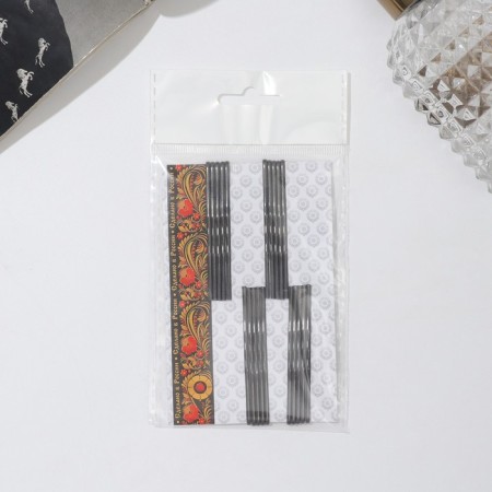 Hair clip "Wave" 5.6 cm, black (set 20 pcs)-2
