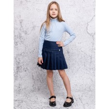 Turtleneck for girls, height 122 cm, blue color