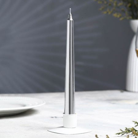 A set of antique candles, 1.9x 20 cm, 6 pieces, silver metallic-1