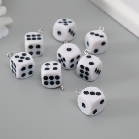 Suspension for creativity Plastic "Playing Bones" Black-White 2.4x1.4x1.4 cm