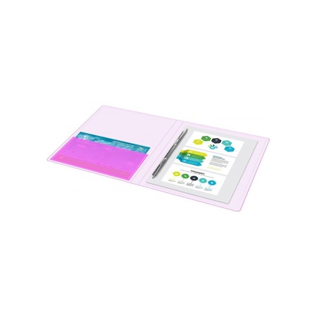 Folder with A4, 700 microns, 27 mm, calligrata duble neon, inner pocket, up to 180 sheets, fuchsia-3