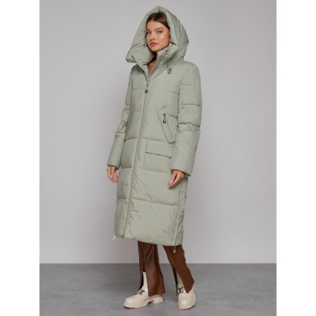 Coat insulated winter female, size 42, green color-5
