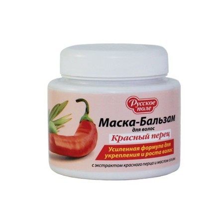 Balm mask for strengthening and growing hair “Russian field” Red pepper, reinforced formula, 280 ml