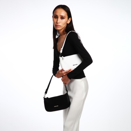 Female bag Textura, baguette, small size, white color-8