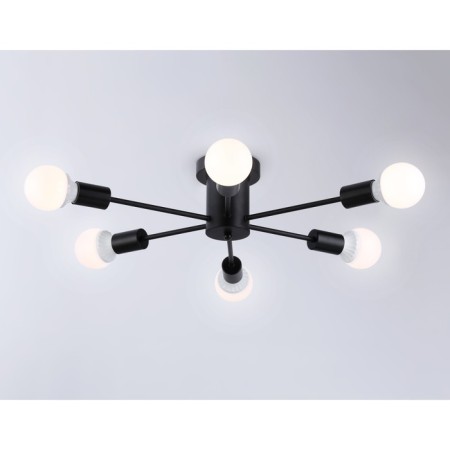 Lamp ceiling in the style of Ambrella Light, Loft, TR80402, 6HE27, Black Color-2