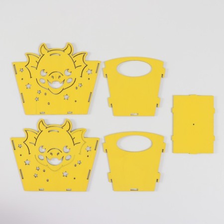 Basket-chip "Dragon Muzzle" yellow 18x12x14.5 cm (set of 5 parts)-4