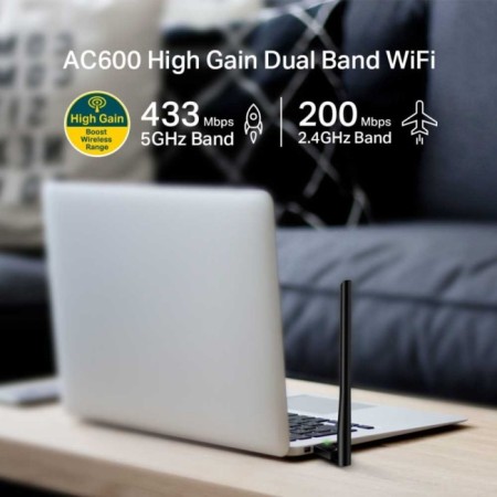 WIFI TP-Link Archer T2U Plus AC600 USB 2.0 network adapter (ANT ANTHNSH. NEST.) 1ant.-9