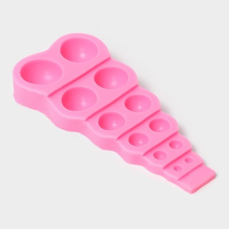 Mold "Semispheres", silicone, 14 × 7 × 2 cm, 12 cells, pink color-2