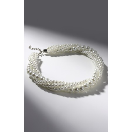 Beads "Pearls" burn, ball No. 6.10, white color, l = 45 cm-2