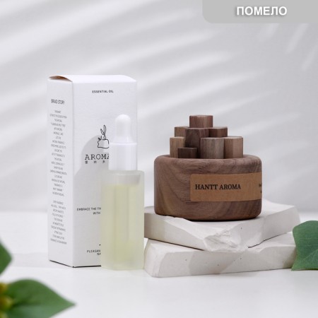 Set of wooden diffuser "Hantt Aroma", Pomelo, with 10 ml essential oil, in the box