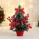 Christmas tree decor "Festive" bow in peas, 15x29 cm, red