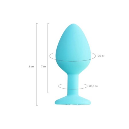 Anal plug Brilliant, silicone, mint color, 8 cm, d = 3 cm-5