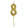 Candle in a cake on a skewer, number 8, gold, 4.5x2.5 cm