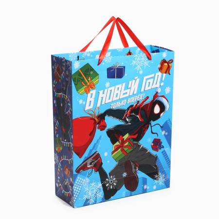 New Year. Gift package, 31x40x11.5 cm, packaging, spider-man-3