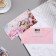 Money envelope "Happy Your Wedding Day!" glitter, pink flower, rings, 8.5x17 cm