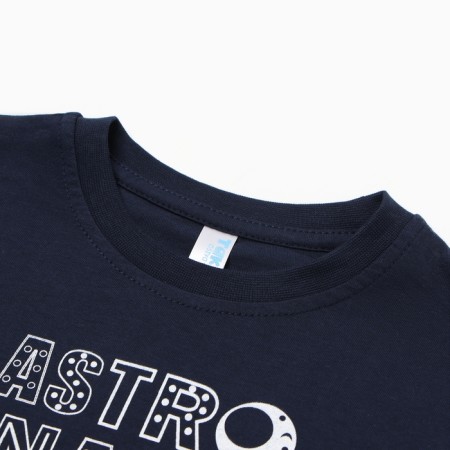 Pajamas for a boy (longshit/pants), dark blue color/space, height 110 cm-1