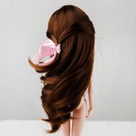 Hair for dolls "wavy with a tail" size is small, color 6-2