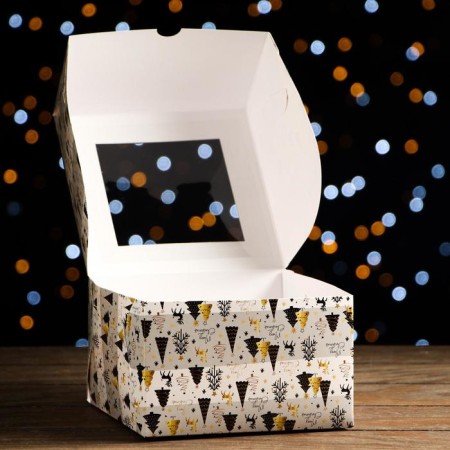 Packaging for 4 cupcakes with a window "Emergener", 16 x 16 x 10 cm-3
