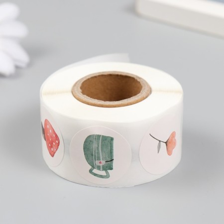 Stick Paper "Watercolor drawings" d = 2.5 cm 500 pcs in a roll 3x6.5x6.5 cm-2