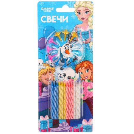 Set of candles for a cake, 24 pcs, cold heart-2
