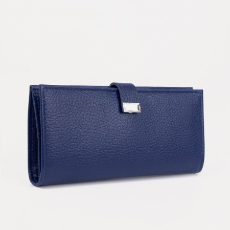 Women's wallet on the button, blue color