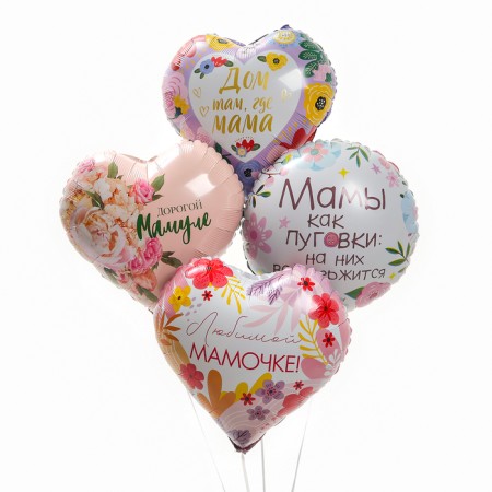 A set of balloons "Mom", foil, 4 pcs.-1
