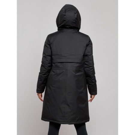 Coat insulated winter female, size 42, black color-12