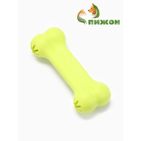 Chewing toy "Tasty bone" with holes for treats, TPR, 11 cm, salad