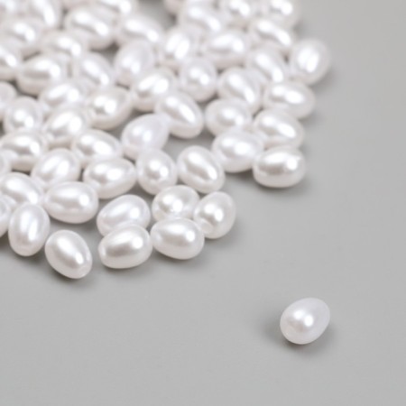 Beads for creativity plastic "Pearl of white oval" set 500 grams 0.5x0.5x0.7 cm