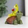 Souvenir Polystone "Frog with a bird on the turtle" 6.5x6.7x3.9 cm